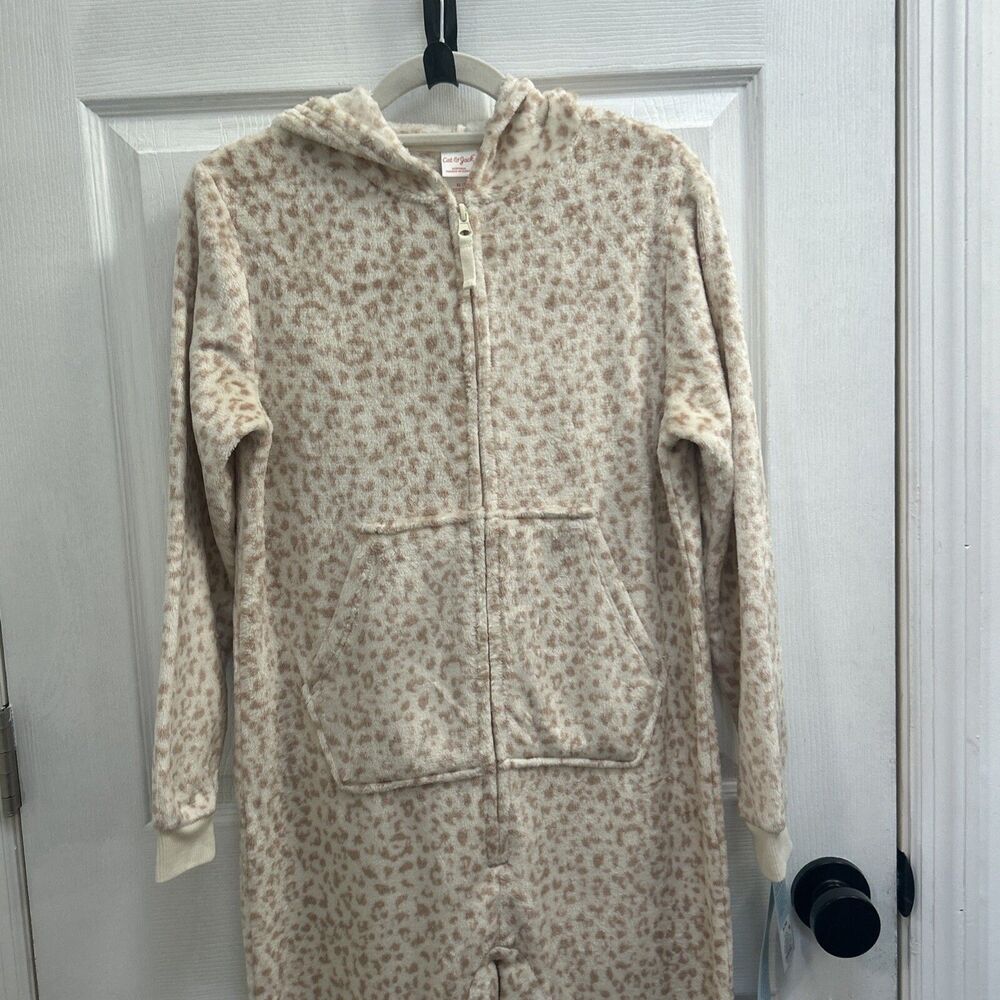 NWT Cat & Jack Girls Union Suit Pajamas XL 14 Off White One Piece Sleepwear - Picture 2 of 16